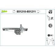 Valeo Electric Window Regulator Lifter Right Front 851211