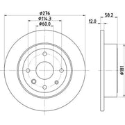 Mintex 2 x Solid Rear Brake Discs MDC2135