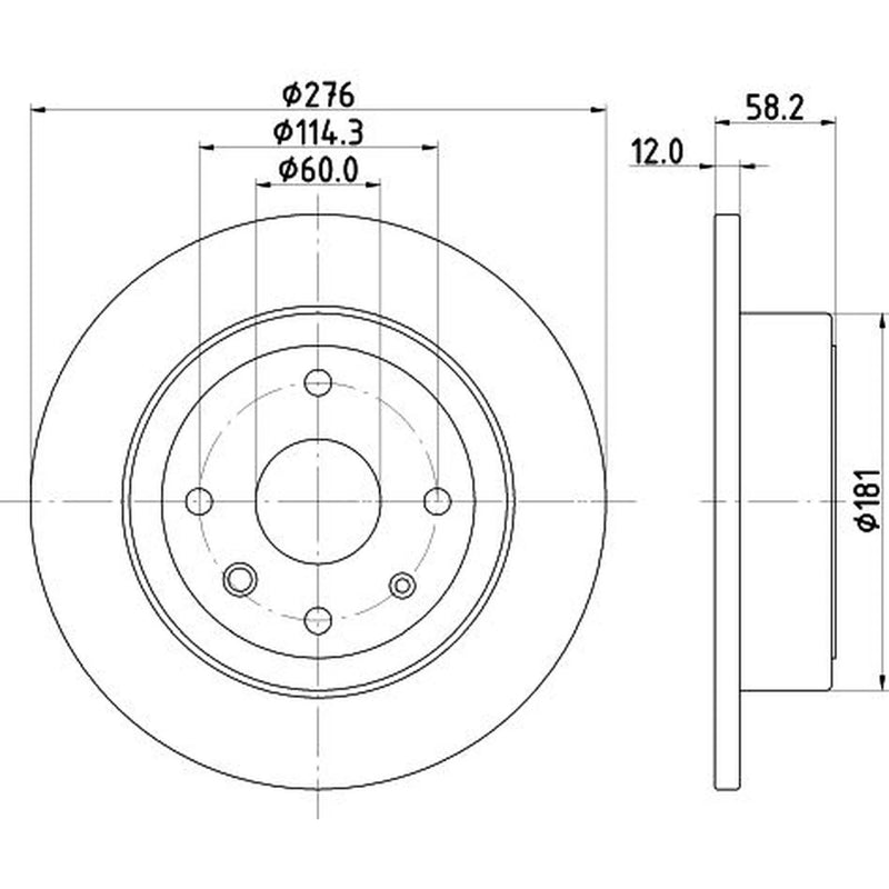Mintex 2 x Solid Rear Brake Discs MDC2135