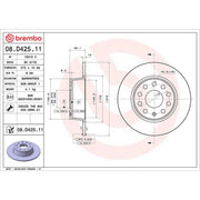 Brembo 2 x Solid Rear Brake Discs 08.D425.11-x2