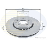 Comline 2 x Vented Front Brake Discs ADC1318V-x2