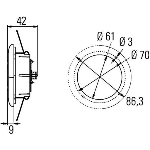 Hella Interiorlamp Black Md9-32V 2JA Interior 2JA 343 790-411 2JA 343 790-411