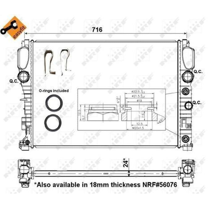 NRF Engine Radiator 53423