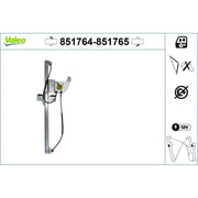 Valeo Electric Window Regulator Lifter Right F 851765