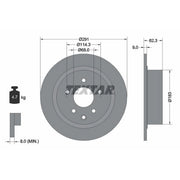 Textar 2 x Solid Rear Brake Discs 92237103-x2