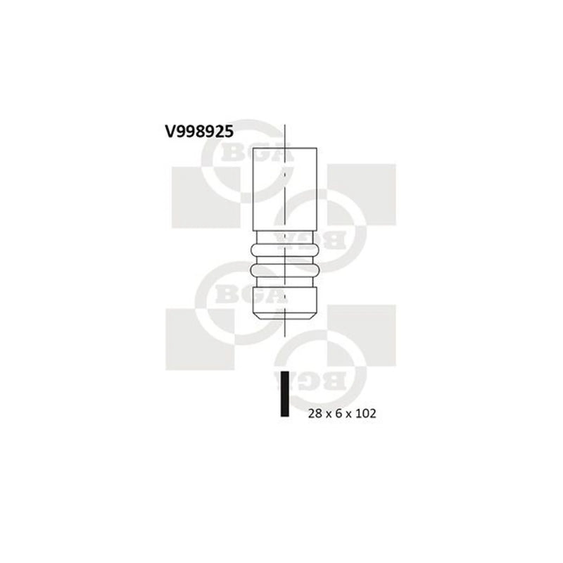 BGA Engine Exhaust Valve 28mm Head V998925