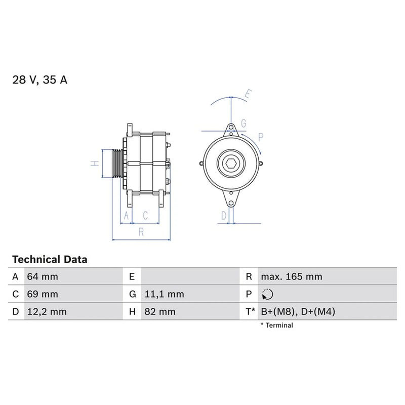Bosch Car Alternator 12V 0 986 041 940