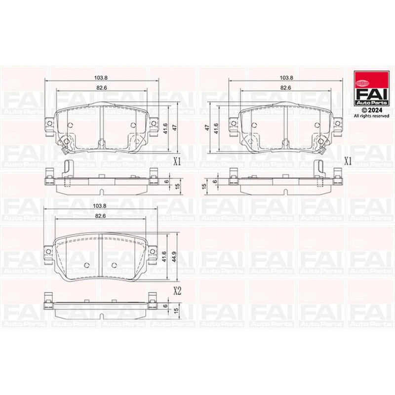 FAI Rear Brake Pad Set BP126