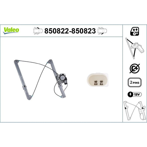 Valeo Electric Window Regulator Lifter Left Front 850822