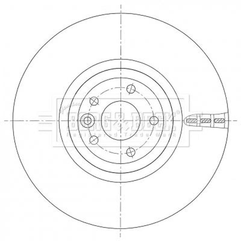 Borg & Beck 2 x Vented Front Brake Discs BBD6103S-x2