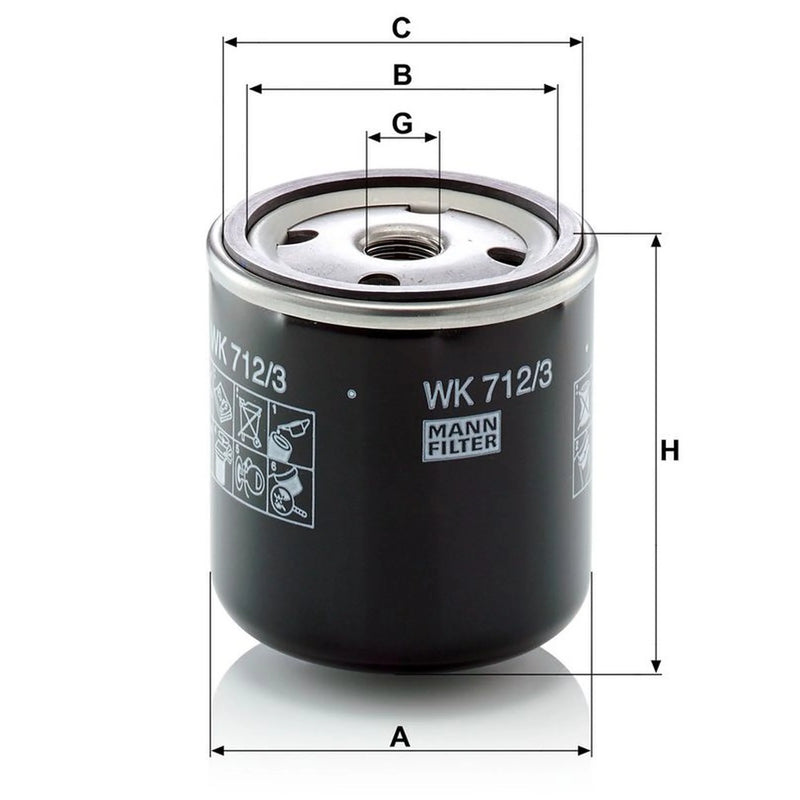 MANN-FILTER Fuel Filter Element WK 712/3