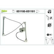Valeo Electric Window Regulator Lifter Right Rear 851181