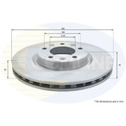 Comline 2 x Vented Front Brake Discs ADC2725V-x2
