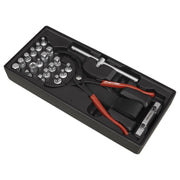 Sealey Tool Tray with Oil Filter Wrench Pliers & Drain Plug Set 21pc TBT28 Sealey  - Town Parts