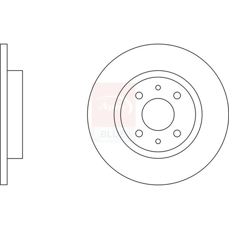 Apec 2 x Solid Front Brake Discs SDK6216-x2