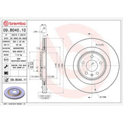 Brembo 2 x Vented Rear Brake Discs 09.B040.11-x2