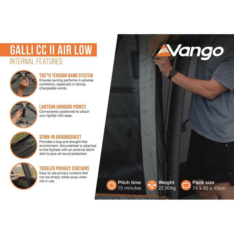 Vango Galli CC II Air Low Drive Away Awning Low Cloud Grey - Vango - Van Life Living