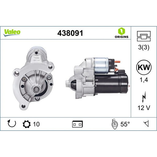 Valeo Starter Motor 12V 1.4kW 10 Teeth 438091