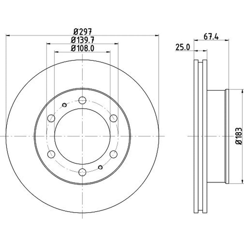 Mintex 2 x Front Brake Discs MDC2184-x2