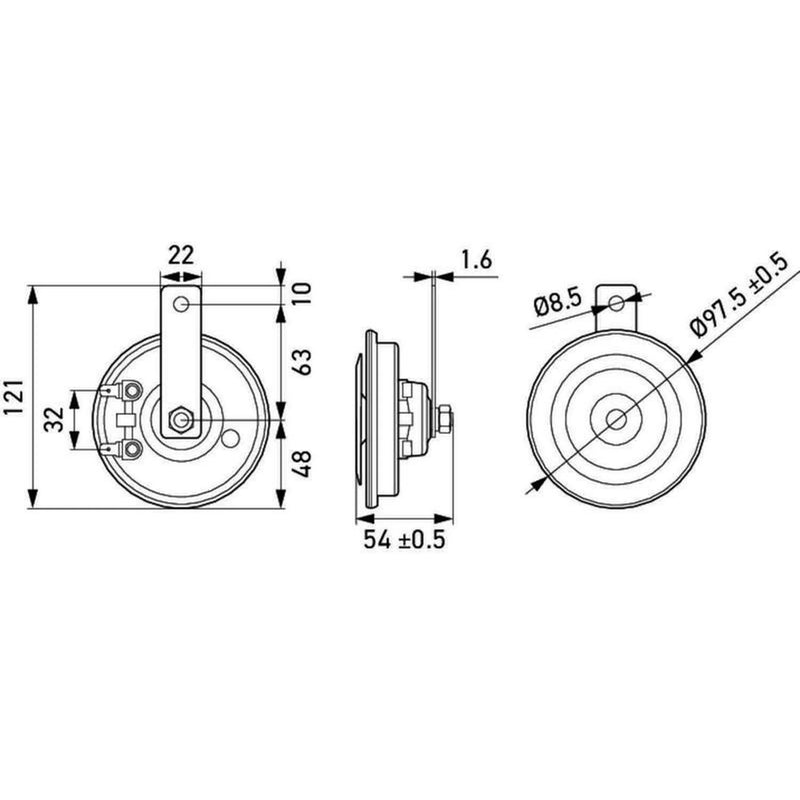 Hella Car Horn Signal Unit 3AL 012 588-291