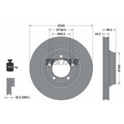 Textar 2 x Front Perforated Brake Discs 92287805