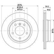 Mintex 2 x Externally Vented Rear Brake Discs MDC1384C-x2