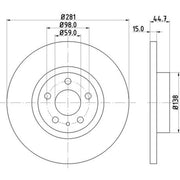 DON 2 x Solid Front Brake Discs PCD14172-x2