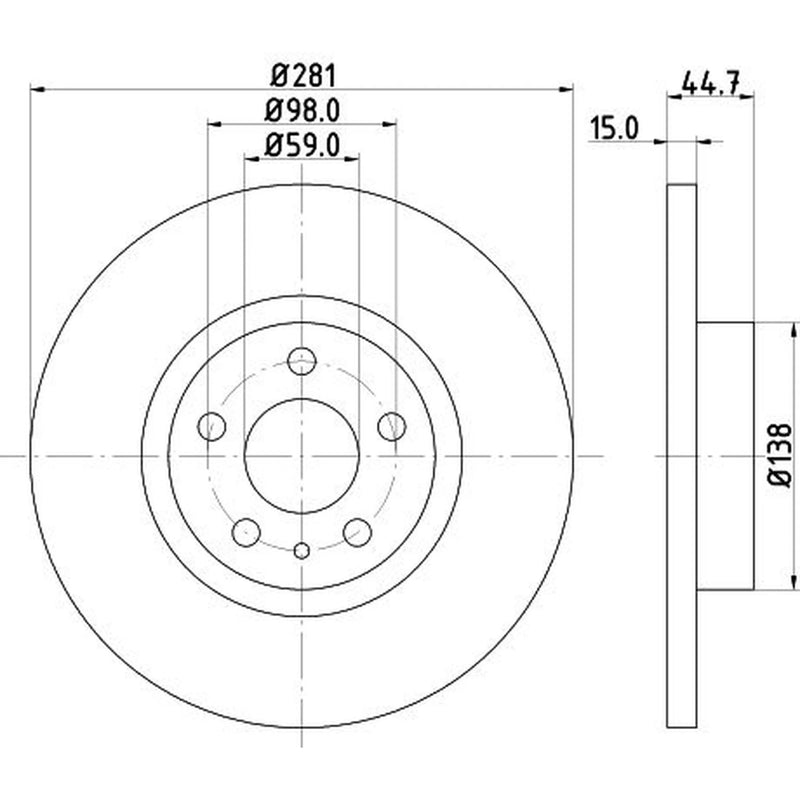 DON 2 x Solid Front Brake Discs PCD14172-x2