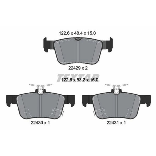 Textar Rear Brake Pad Set 2242901