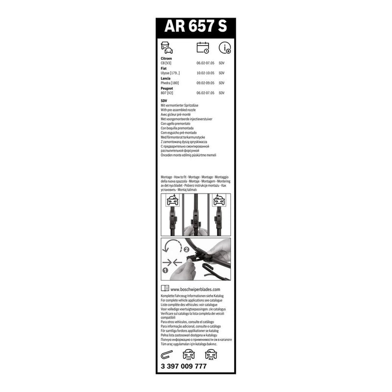 Bosch Aerotwin Front Wiper Blade Set 650mm + 650mm — AR657S