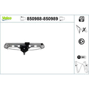 Valeo Electric Window Regulator Lifter Right Rear 850989