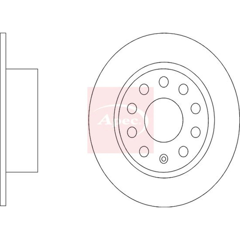 Apec 2 x Solid Rear Brake Discs DSK4191