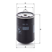 MANN-FILTER Fuel Filter Element WK 731