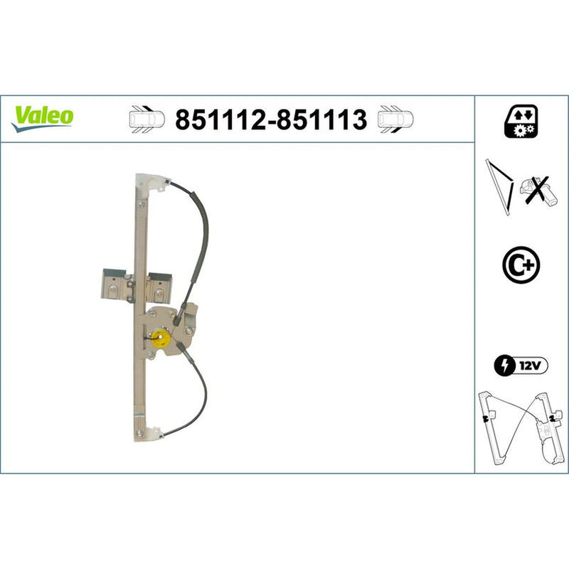 Valeo Electric Window Regulator Lifter Right Front 851113