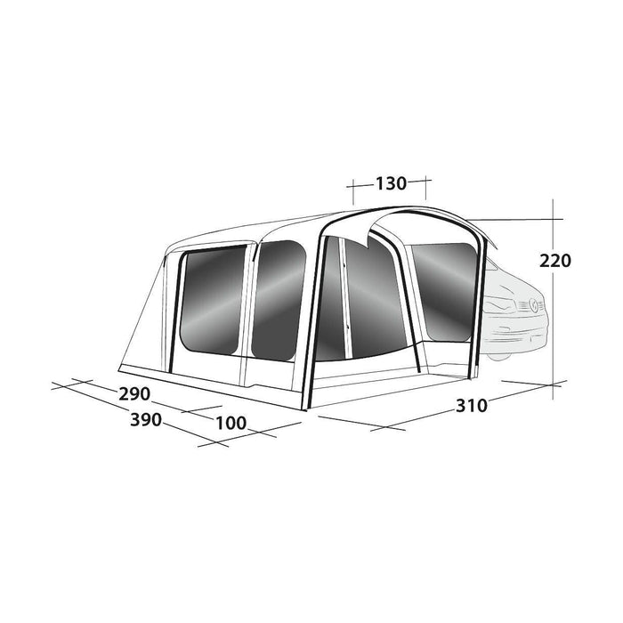 Outwell Jonesville 290SA Flex Drive-Away Awning Campervan 175 - 200 cm - Outwell - Van Life Living