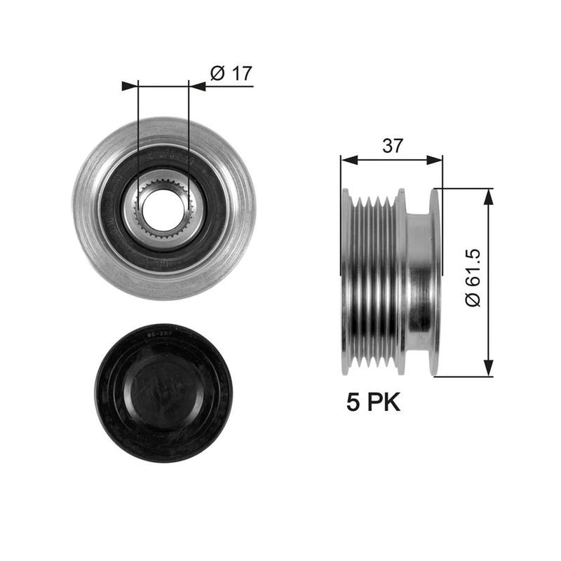 Gates Alternator Overrunning Freewheel Clutch OAP7067