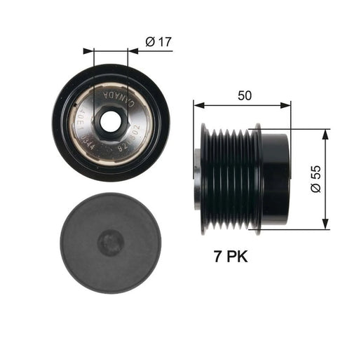 Gates Alternator Overrunning Freewheel Clutch OAP7017