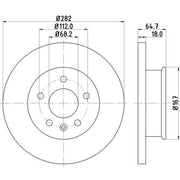 Mintex 2 x Solid Front Brake Discs MDC917-x2
