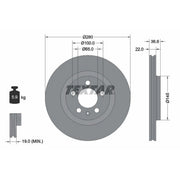 Textar 2 x Externally Vented Front Brake Discs 92082305-x2