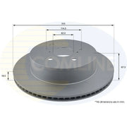 Comline 2 x Vented Rear Brake Discs ADC01123V-x2