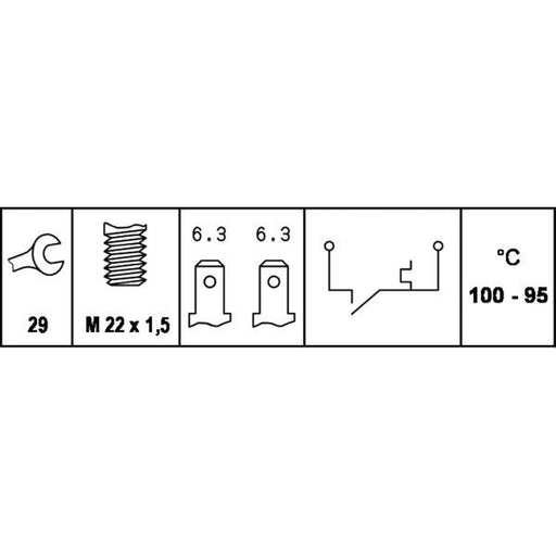 Hella Radiator Fan Temperature Switch Connectors 6ZT 007 800-061