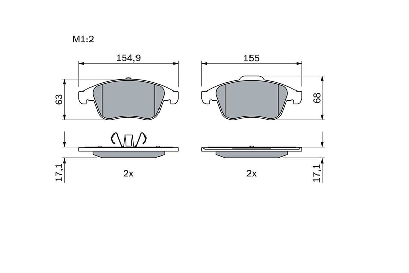 Bosch Brake Pad Set x x 0986494401