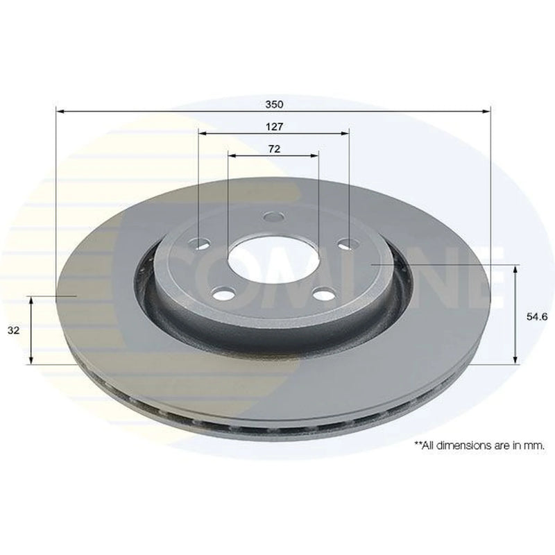 Comline 2 x Vented Front Brake Discs ADC2888V-x2