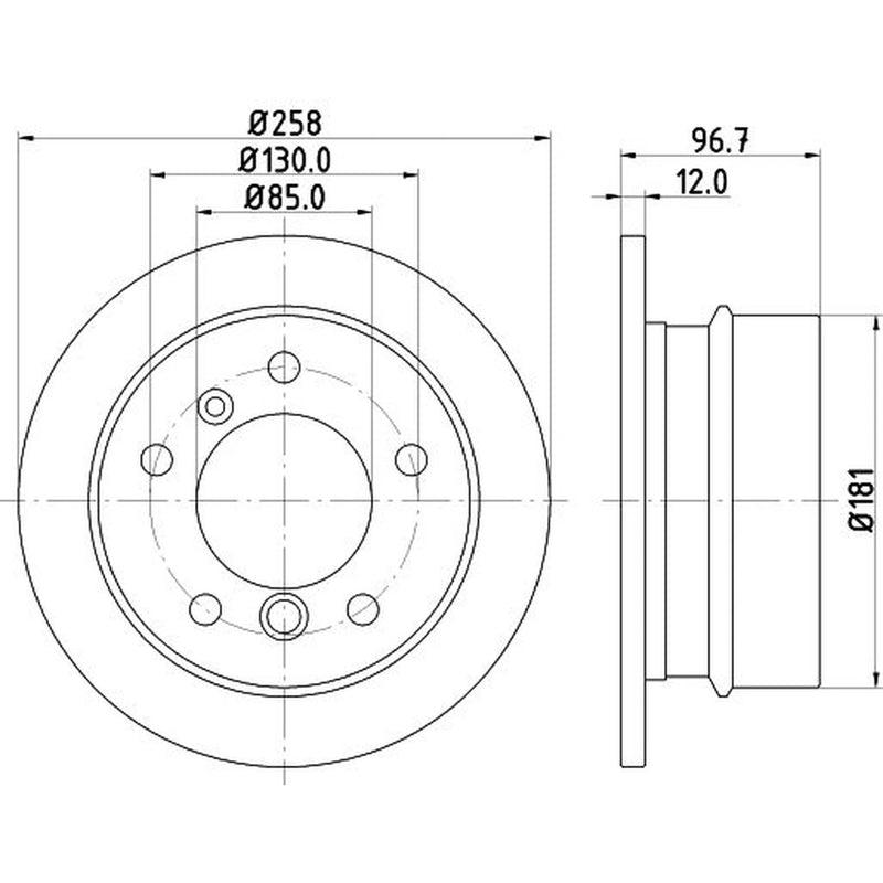 DON 2 x Solid Rear Brake Discs PCD18292-x2