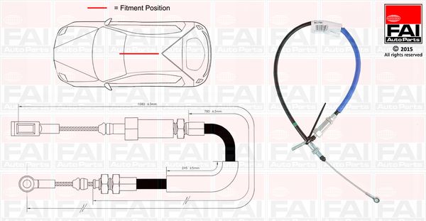 Fai Handbrake Cable Front FBC0021