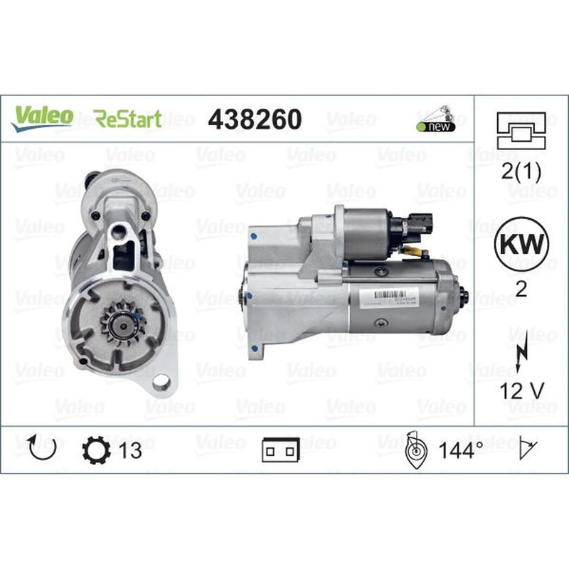 Valeo Starter Motor 12V 2kW 13 Teeth 438260