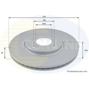 Comline 2 x Vented Front Brake Discs ADC1280V