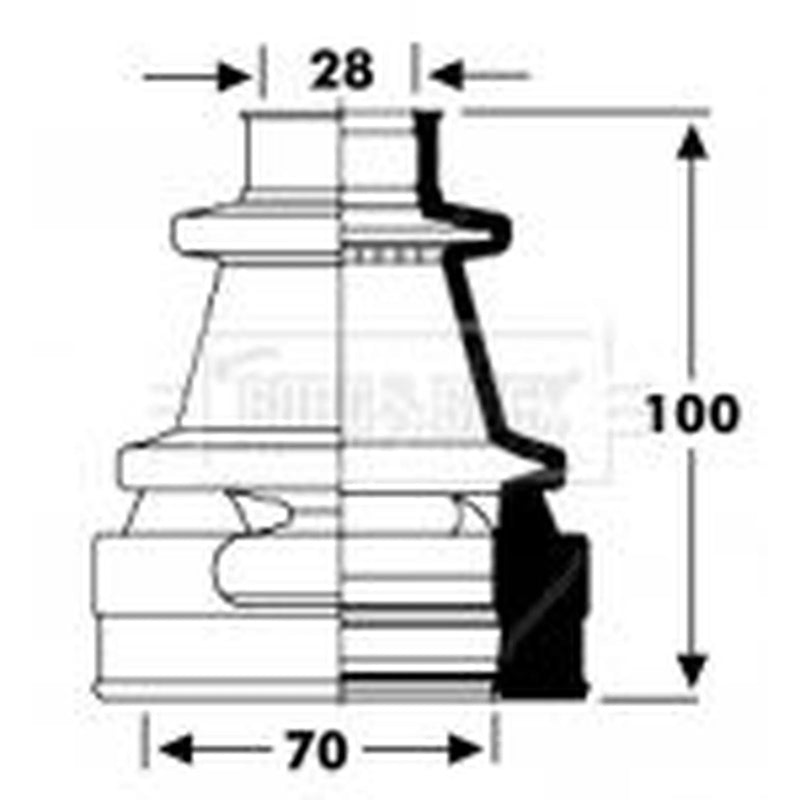 Borg & Beck Drive Shaft Bellow Kit transmission sided BCB2797
