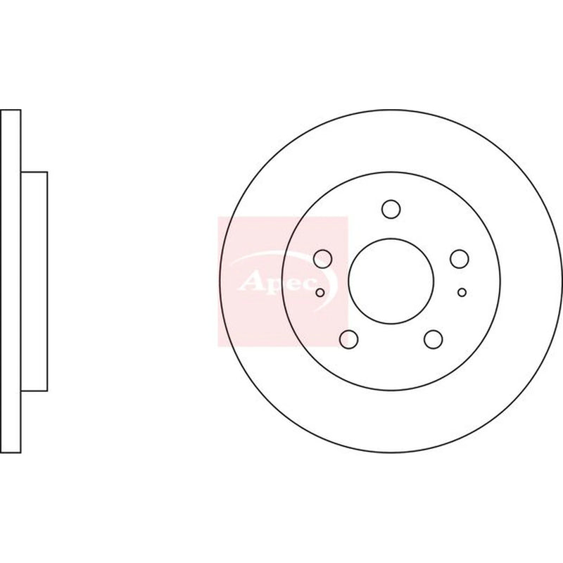 Apec 2 x Solid Rear Brake Discs DSK3451-x2