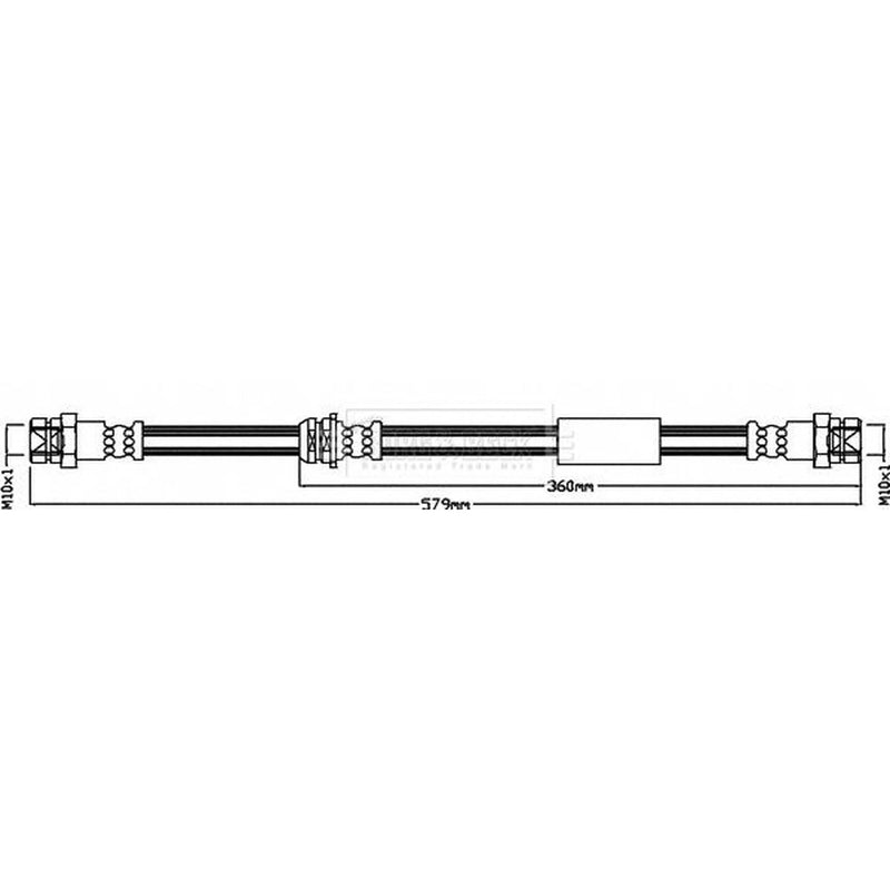 Borg & Beck Brake Hydraulic Hose Line Front Right BBH8418